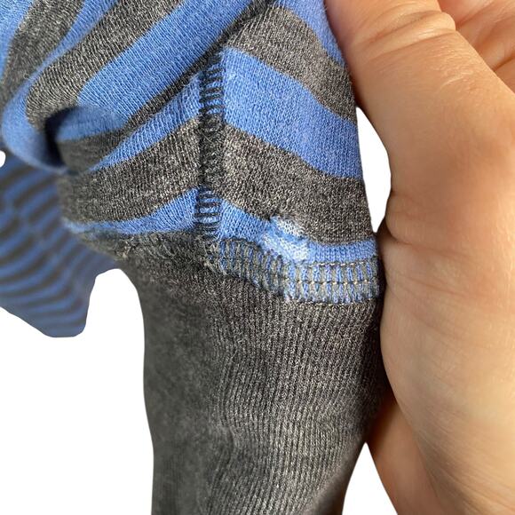 Lululemon Men's Binary Crew Rugged Blue Gray Stripe Reversible Long Sleeve Top - Picture 10 of 12